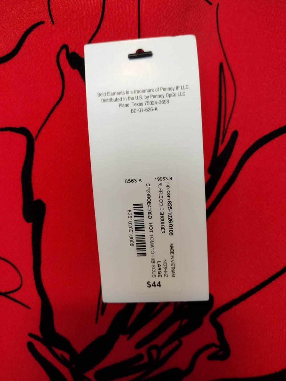 BOLD elements Red Floral Cold-Shoulder Ruffle Blouse - Picture 5 of 10